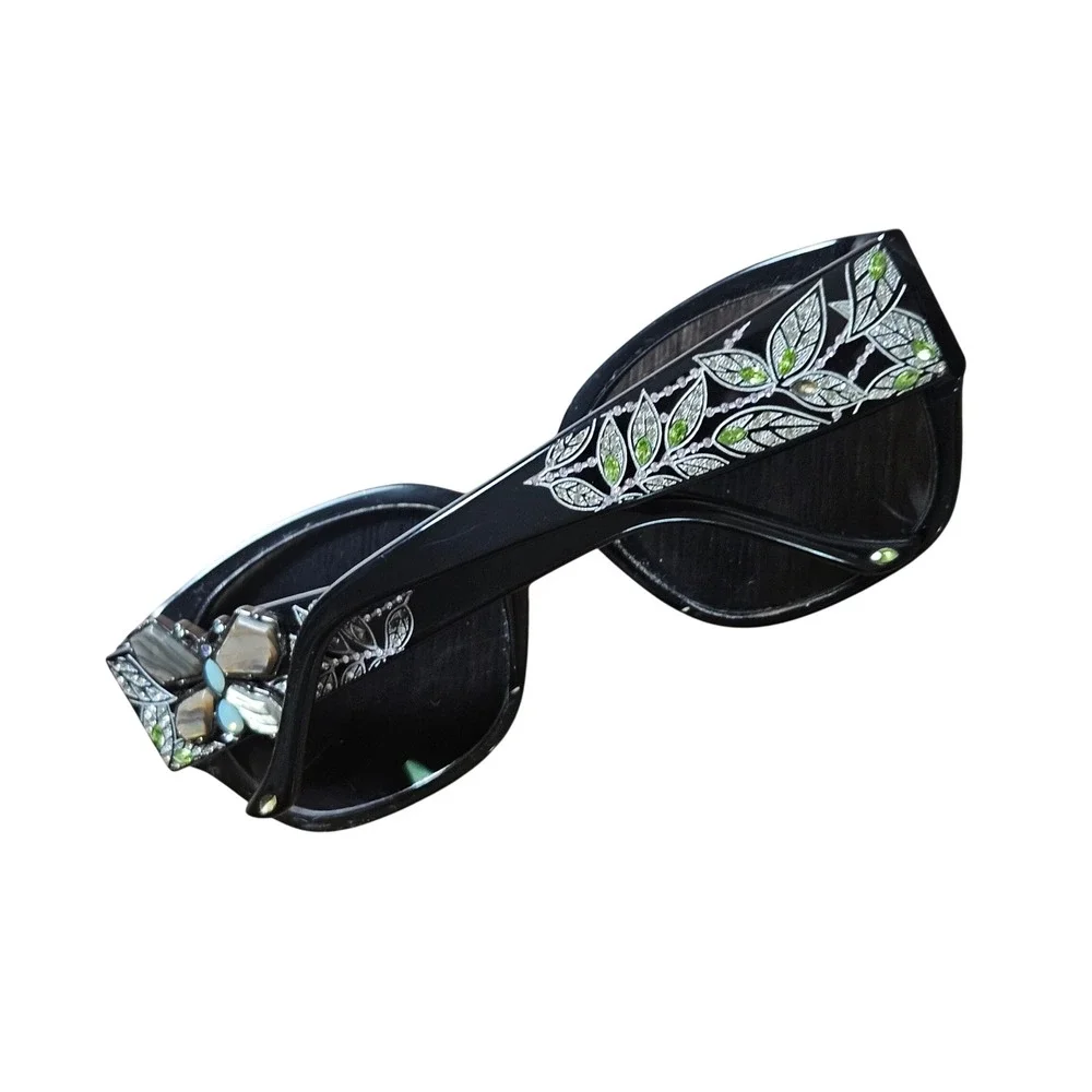 Judith Leiber JL1626 01 Butterfly Mother of Pearl Crystal Leaf Sunglasses Whimsy